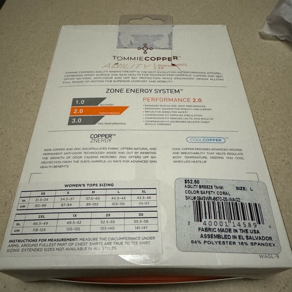 NWT Tommie Copper Women's Performance Racerback Shirt - 1 Tank Top Size Large - Picture 2 of 2